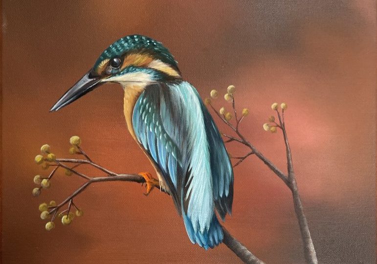 Ijsvogel op doek 2